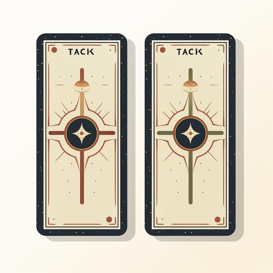 Two tarot cards forming a cross