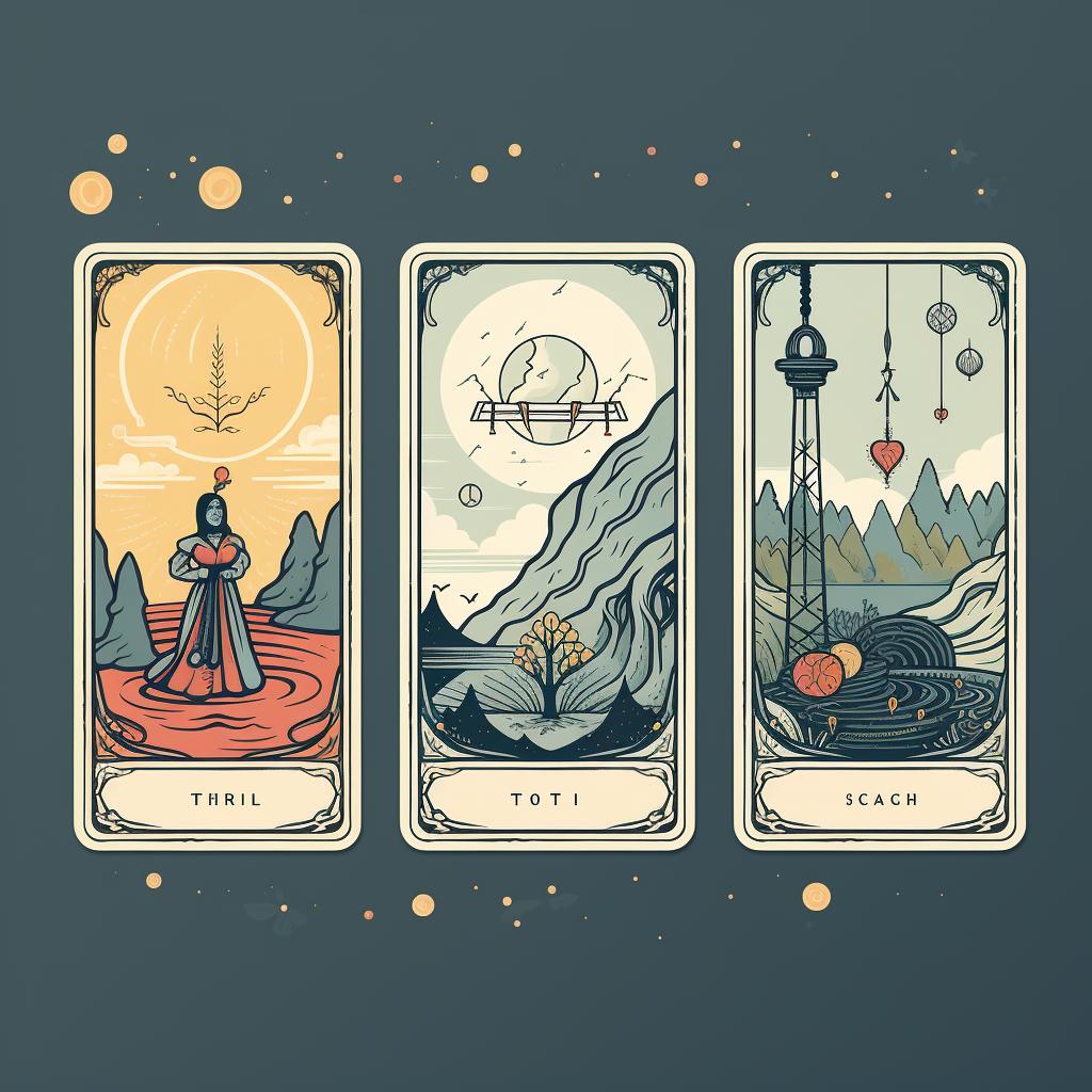 Hand drawing three cards from the Quarry Tarot Deck