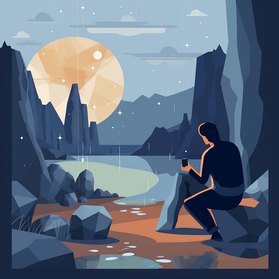 Person reflecting on a Quarry Tarot reading