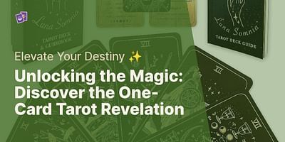 Unlocking the Magic: Discover the One-Card Tarot Revelation - Elevate Your Destiny ✨