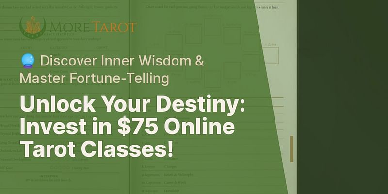 Unlock Your Destiny: Invest in $75 Online Tarot Classes! - 🔮 Discover Inner Wisdom & Master Fortune-Telling