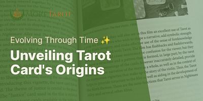 Unveiling Tarot Card's Origins - Evolving Through Time ✨
