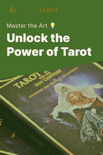 Unlock the Power of Tarot - Master the Art 💡