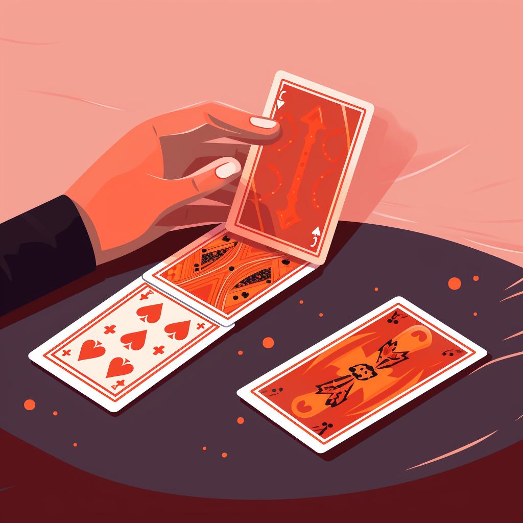 Hands shuffling a tarot deck and drawing cards