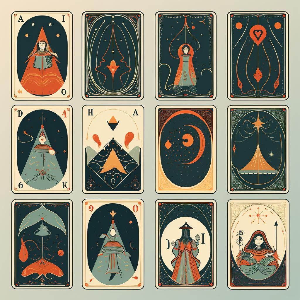 Hand drawing cards from a tarot deck
